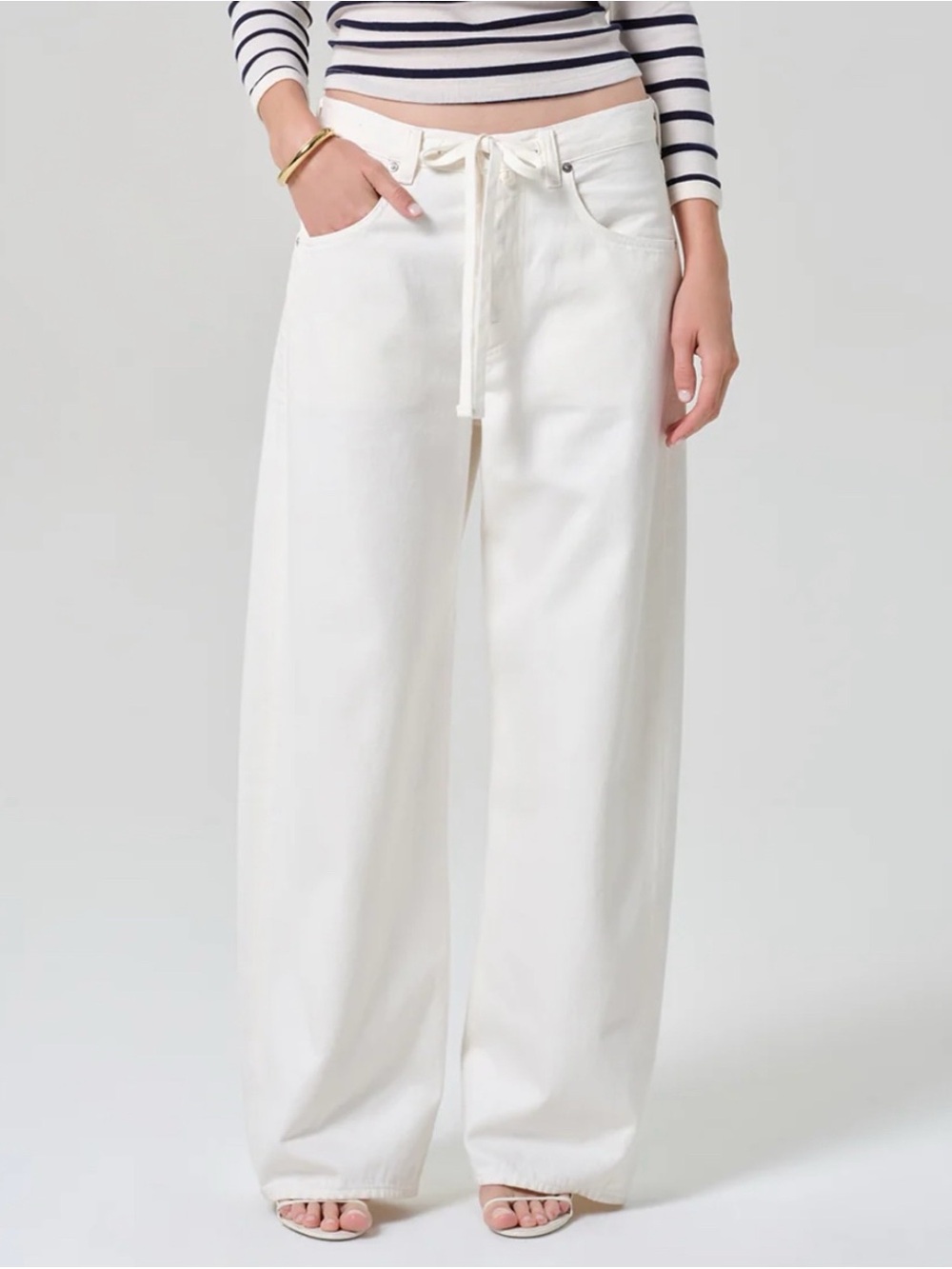 Citizens of Humanity Brynn Drawstring Trouser Jeans Pashmina White 30
